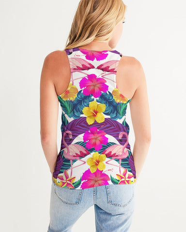 Floral Flamingos Women's Racerback Tank