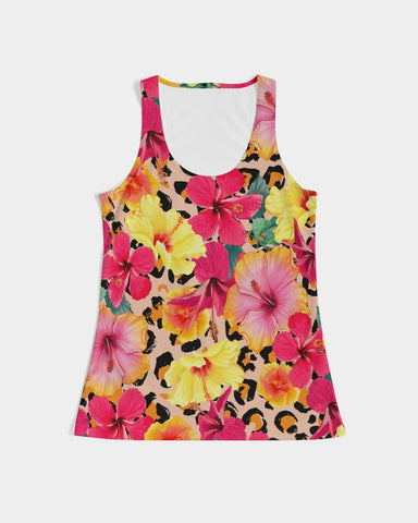 Animal Print Island Flowers Women's Racerback Tank