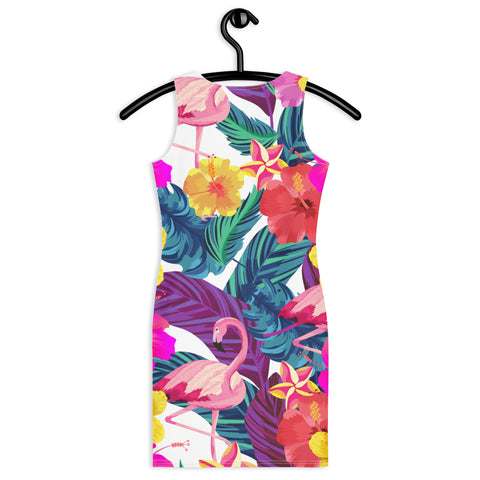 Flamingos Floral Bodycon Dress