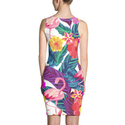 Flamingos Floral Bodycon Dress