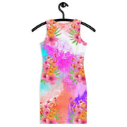 Watercolor Tropical Flamingos Bodycon Dress