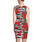 Red Roses Animal Print Bodycon Dress