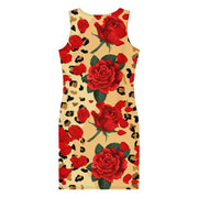 Animal Print Roses Bodycon Dress