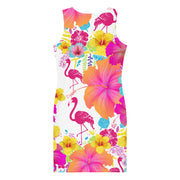 Floral Flamingos Bodycon Dress
