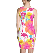 Floral Flamingos Bodycon Dress