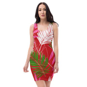 Tropical Leaves Bodycon Dress