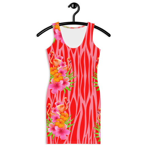 Tropique Flamingos Bodycon Dress