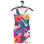 Flamingos Floral Bodycon Dress