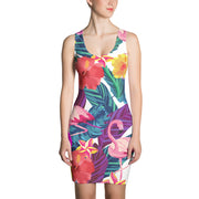 Flamingos Floral Bodycon Dress