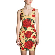 Animal Print Roses Bodycon Dress