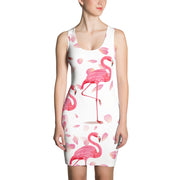 Pink Flamingos Petals Bodycon Dress