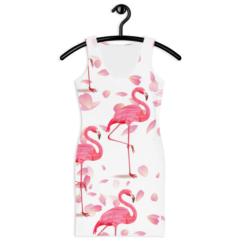 Pink Flamingos Petals Bodycon Dress