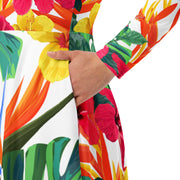 Bird of Paradise Floral Long Sleeve Midi Dress