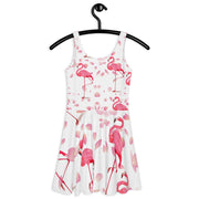 Pink Flamingos Petals Skater Dress