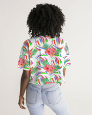 Tropical Hibiscus Cropped Top