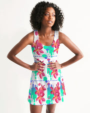 Pink Plumeria Floral Racerback Dress