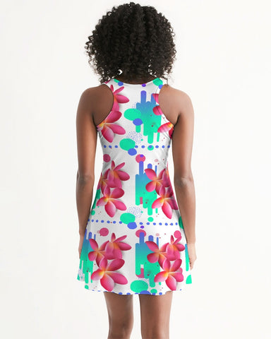 Pink Plumeria Floral Racerback Dress