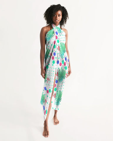 Tropical Leaves Dots Swimsuit Cover Up