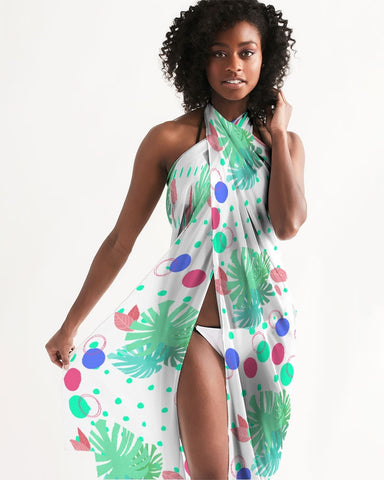 Tropical Leaves Dots Swimsuit Cover Up