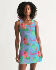 Hibiscus Beach Ombre Blue Racerback Dress