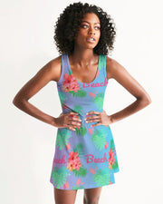 Hibiscus Beach Ombre Blue Racerback Dress