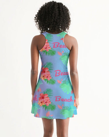 Hibiscus Beach Ombre Blue Racerback Dress