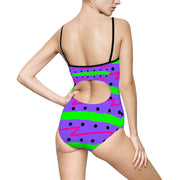 Island Stripes Dots Purple Swimsuit