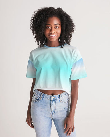 Ocean Blue Ombre Cropped Top