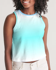 Ocean Blue Ombre Women's Cropped Tank Top