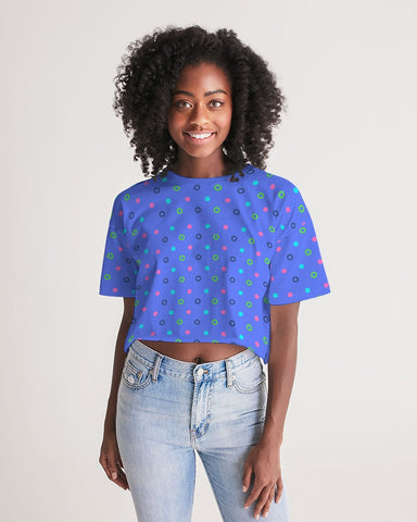 Blue Bay Dots Cropped Top