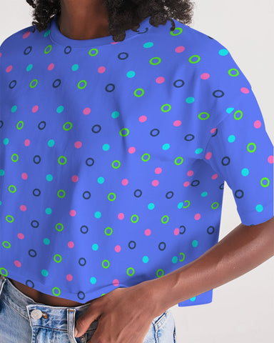 Blue Bay Dots Cropped Top