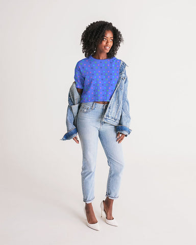 Blue Bay Dots Cropped Top