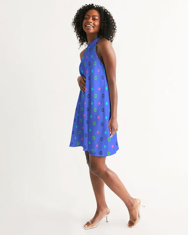 Blue Bay Dots Halter Dress