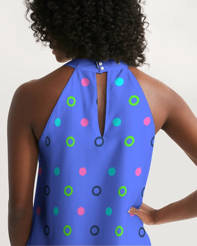 Blue Bay Dots Halter Dress