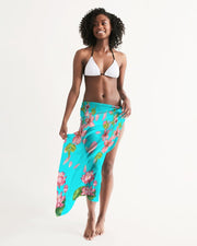 Floral Lotus Turquoise Swimsuit Cover Up