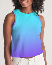 Bahama Blue Ombre Women's Cropped Tank Top