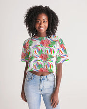 Tropical Hibiscus Cropped Top