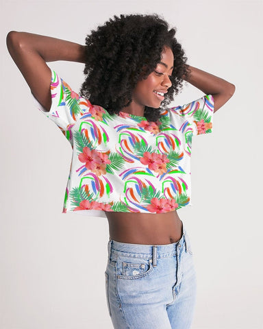 Tropical Hibiscus Cropped Top