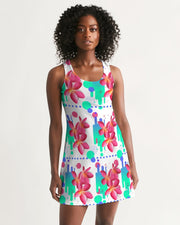 Pink Plumeria Floral Racerback Dress