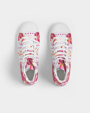 Floral Pink Plumeria Dots Hightop Sneakers