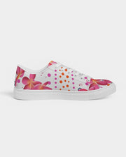 Pink Plumeria Floral Dots Sneakers