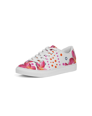 Pink Plumeria Floral Dots Sneakers