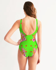 Tropical Green Flamingos  Swimsuit
