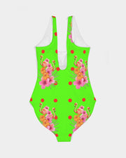 Tropical Green Flamingos  Swimsuit