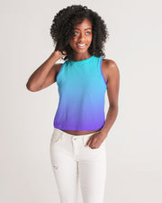 Bahama Blue Ombre Women's Cropped Tank Top