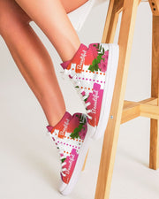 Pink Hibiscus Beautiful Graphic Print Hightop Sneakers