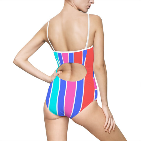 Tropical Candy Stripes Swimsuit