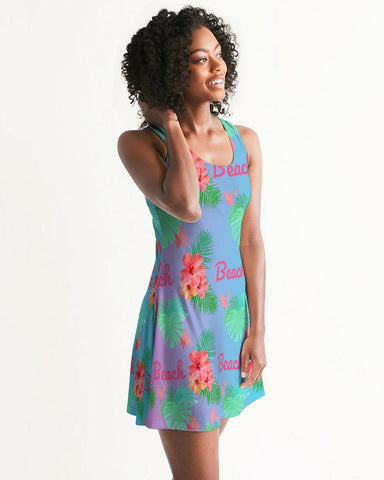 Hibiscus Beach Ombre Blue Racerback Dress