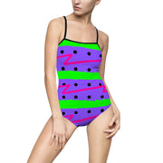 Island Stripes Dots Purple Swimsuit