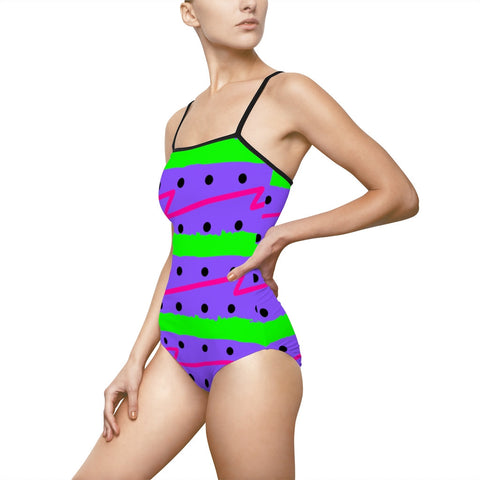Island Stripes Dots Purple Swimsuit